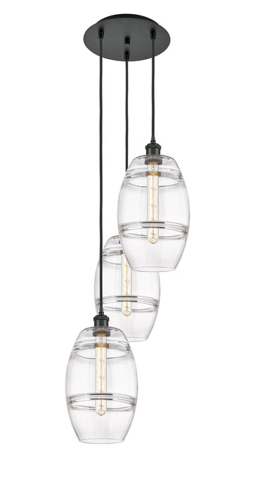 Innovations 113B-3P-BK-G557-8CL Three Light Pendant, Matte Black