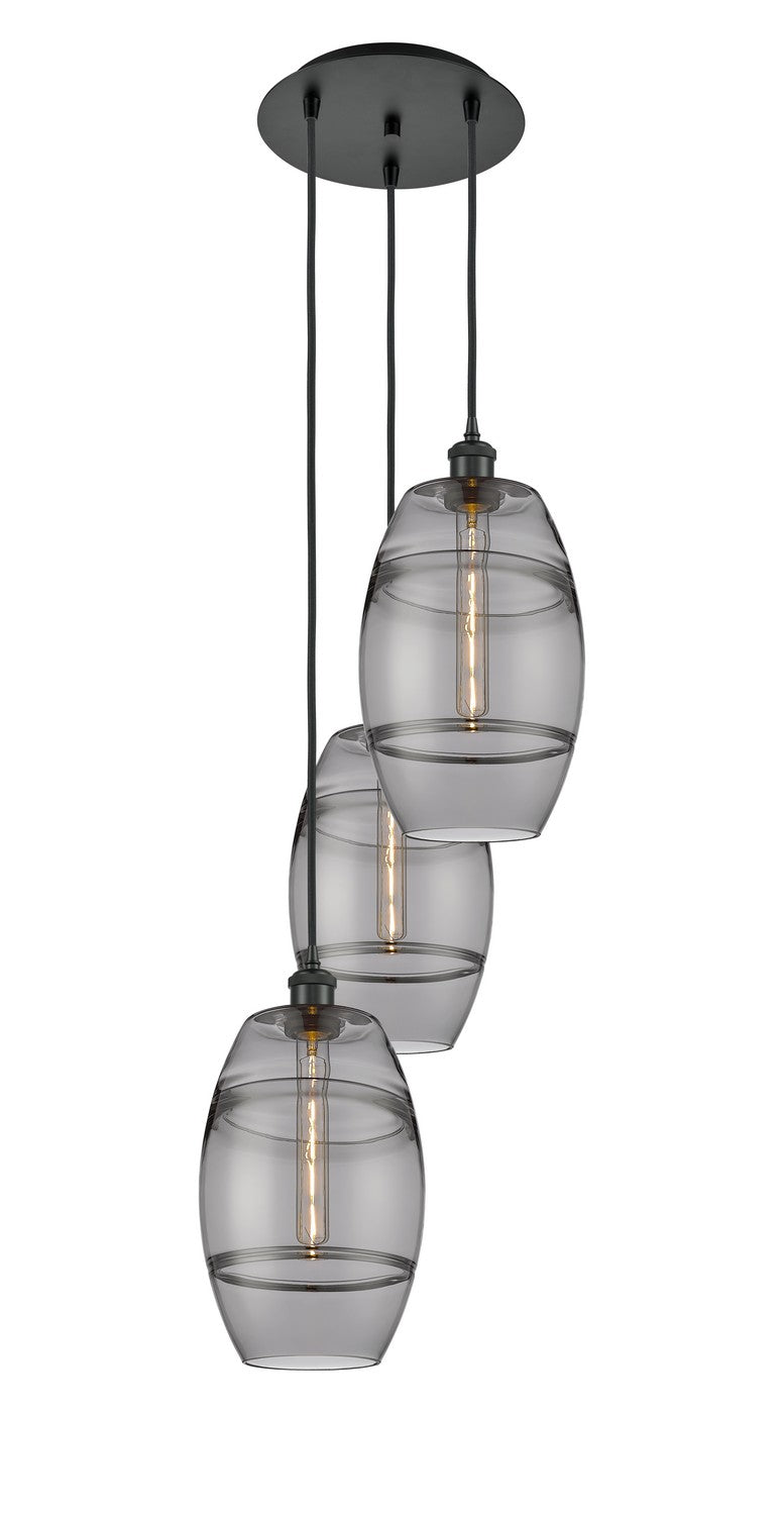 Innovations 113B-3P-BK-G557-8SM Three Light Pendant, Matte Black