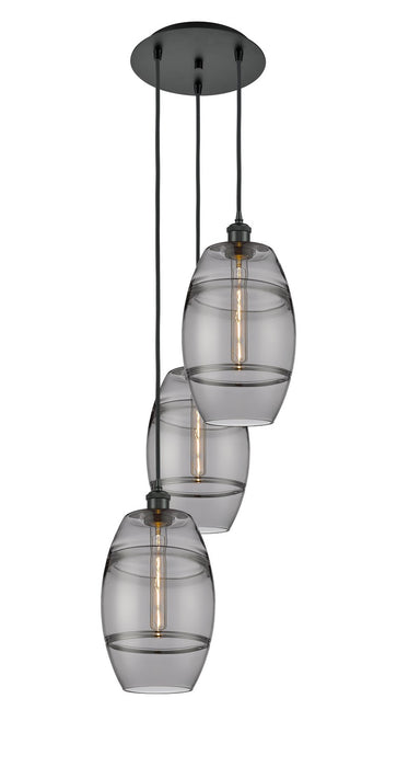 Innovations 113B-3P-BK-G557-8SM Three Light Pendant, Matte Black