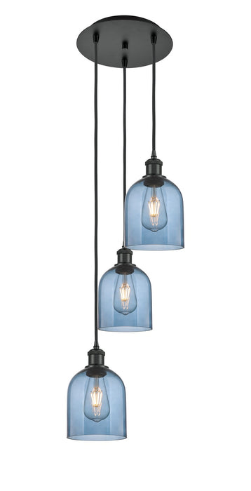 Innovations 113B-3P-BK-G558-6BL Three Light Pendant, Matte Black