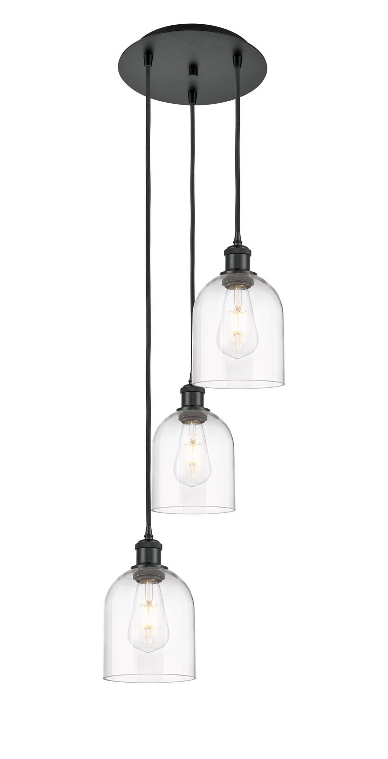 Innovations 113B-3P-BK-G558-6CL Three Light Pendant, Matte Black