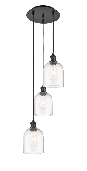 Innovations 113B-3P-BK-G558-6CL Three Light Pendant, Matte Black