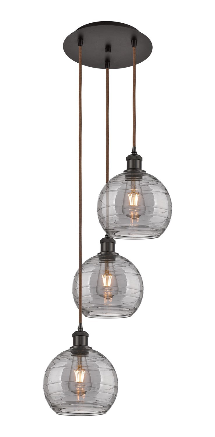 Innovations 113B-3P-OB-G1213-8SM Three Light Pendant, Oil Rubbed Bronze