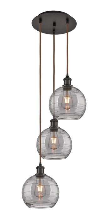 Innovations 113B-3P-OB-G1213-8SM Three Light Pendant, Oil Rubbed Bronze