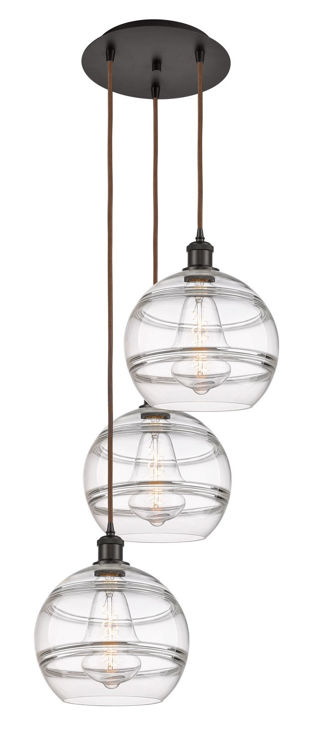 Innovations 113B-3P-OB-G556-10CL Three Light Pendant, Oil Rubbed Bronze