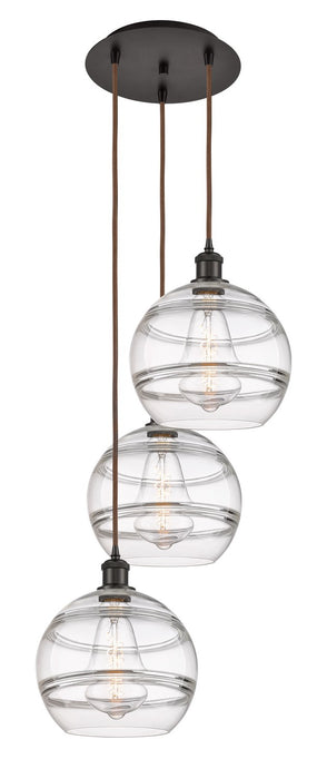 Innovations 113B-3P-OB-G556-10CL Three Light Pendant, Oil Rubbed Bronze