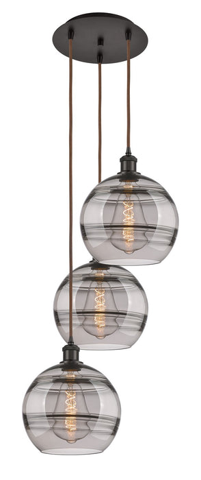 Innovations 113B-3P-OB-G556-10SM Three Light Pendant, Oil Rubbed Bronze