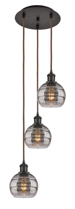 Innovations 113B-3P-OB-G556-6SM Three Light Pendant, Oil Rubbed Bronze