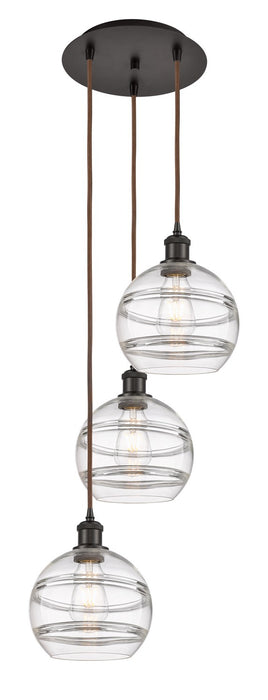 Innovations 113B-3P-OB-G556-8CL Three Light Pendant, Oil Rubbed Bronze