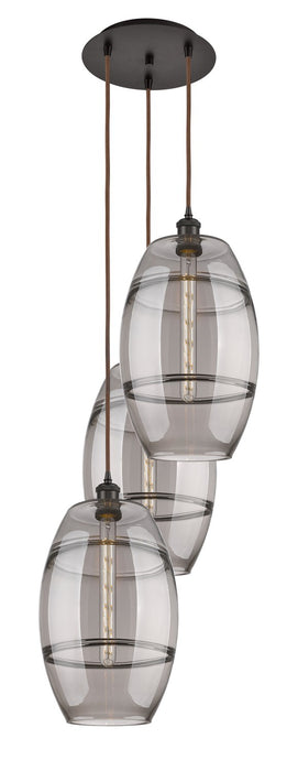 Innovations 113B-3P-OB-G557-10SM Three Light Pendant, Oil Rubbed Bronze