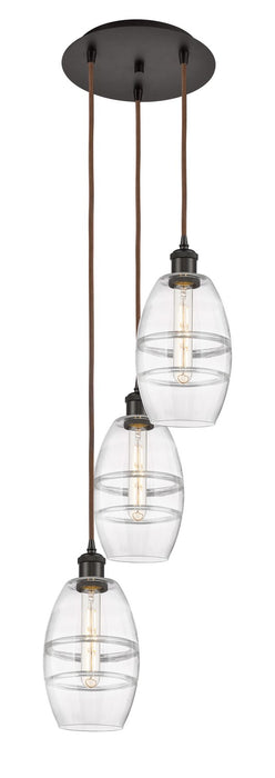 Innovations 113B-3P-OB-G557-6CL Three Light Pendant, Oil Rubbed Bronze