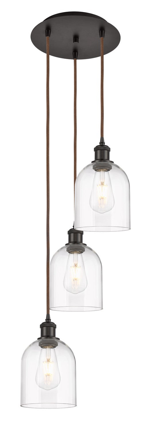 Innovations 113B-3P-OB-G558-6CL Three Light Pendant, Oil Rubbed Bronze