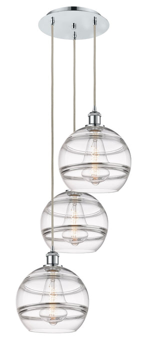 Innovations 113B-3P-PC-G556-10CL Three Light Pendant, Polished Chrome