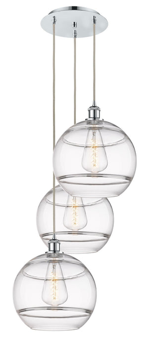 Innovations 113B-3P-PC-G556-12CL Three Light Pendant, Polished Chrome