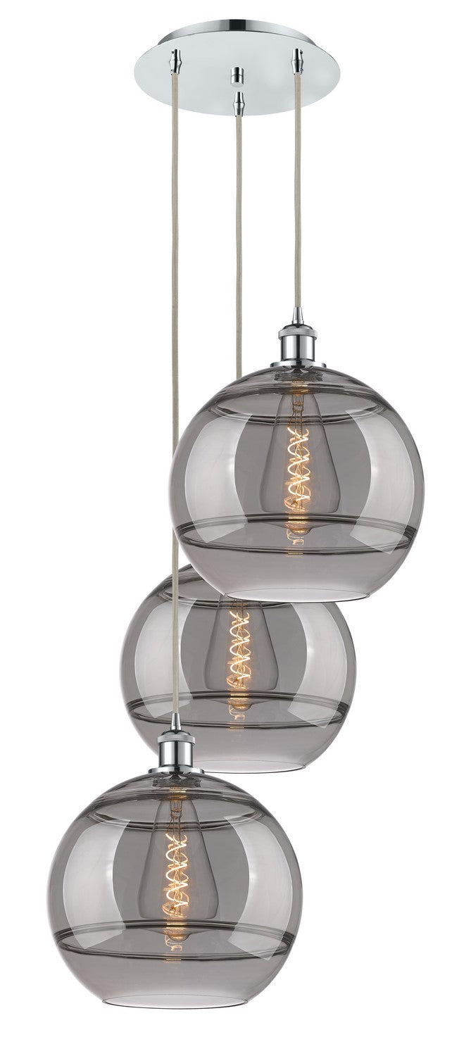 Innovations 113B-3P-PC-G556-12SM Three Light Pendant, Polished Chrome
