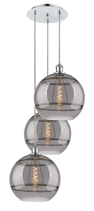 Innovations 113B-3P-PC-G556-12SM Three Light Pendant, Polished Chrome