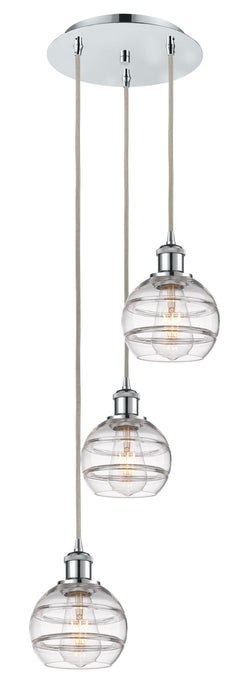 Innovations 113B-3P-PC-G556-6CL Three Light Pendant, Polished Chrome