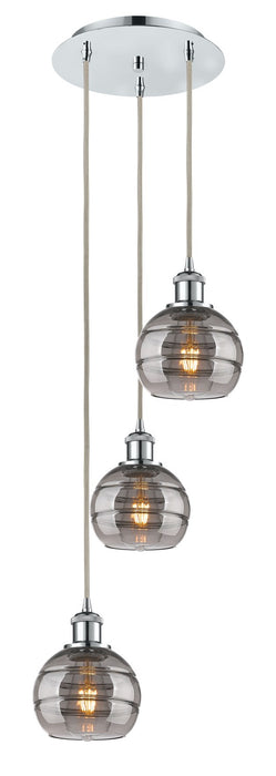 Innovations 113B-3P-PC-G556-6SM Three Light Pendant, Polished Chrome