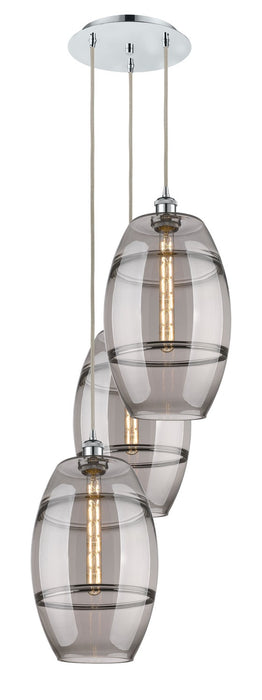 Innovations 113B-3P-PC-G557-10SM Three Light Pendant, Polished Chrome