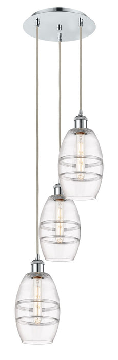 Innovations 113B-3P-PC-G557-6CL Three Light Pendant, Polished Chrome