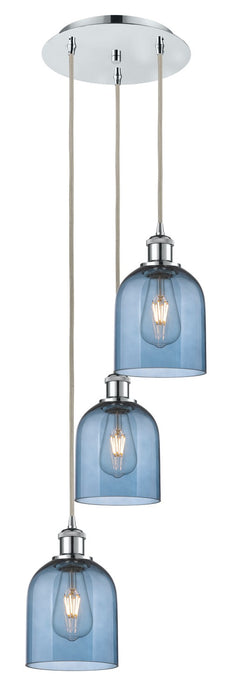 Innovations 113B-3P-PC-G558-6BL Three Light Pendant, Polished Chrome