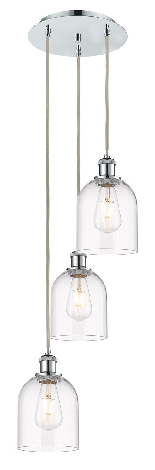Innovations 113B-3P-PC-G558-6CL Three Light Pendant, Polished Chrome