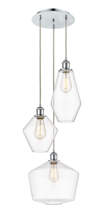 Innovations 113B-3P-PC-G652-MU Three Light Pendant, Polished Chrome