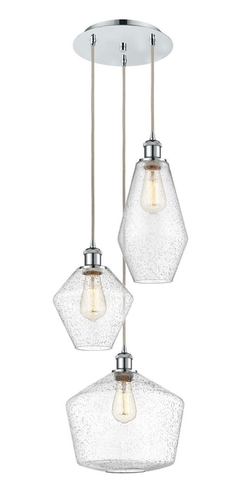 Innovations 113B-3P-PC-G654-MU Three Light Pendant, Polished Chrome