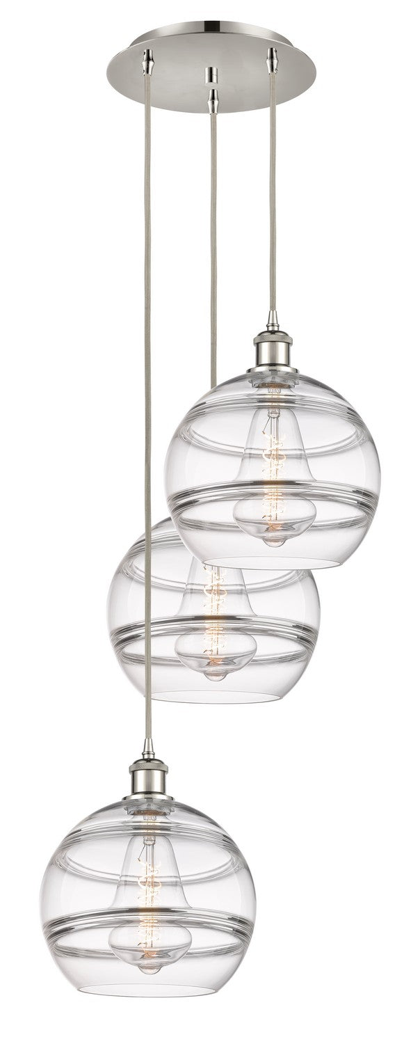 Innovations 113B-3P-PN-G556-10CL Three Light Pendant, Polished Nickel