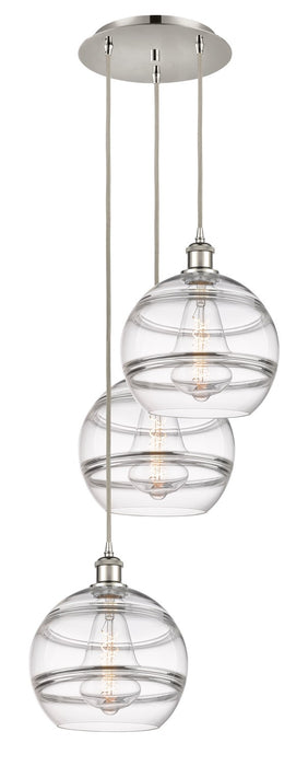 Innovations 113B-3P-PN-G556-10CL Three Light Pendant, Polished Nickel