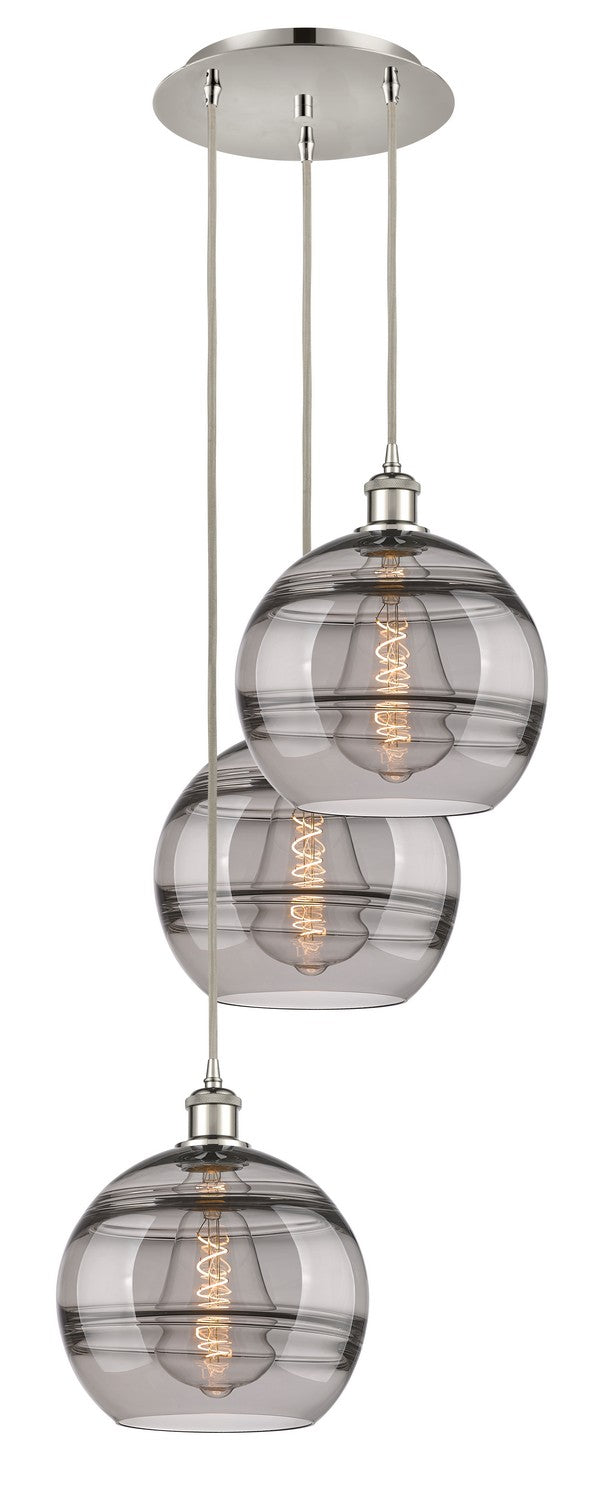 Innovations 113B-3P-PN-G556-10SM Three Light Pendant, Polished Nickel
