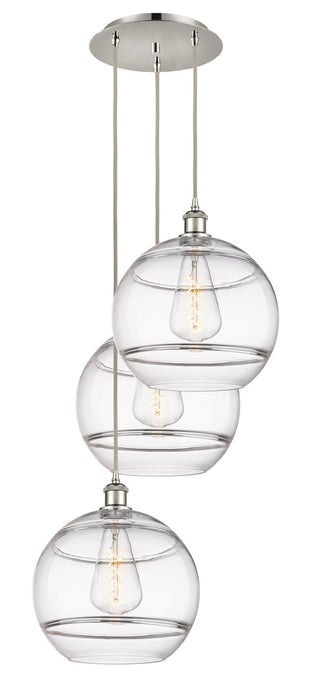 Innovations 113B-3P-PN-G556-12CL Three Light Pendant, Polished Nickel