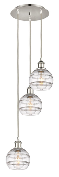 Innovations 113B-3P-PN-G556-6CL Three Light Pendant, Polished Nickel