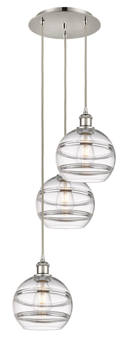 Innovations 113B-3P-PN-G556-8CL Three Light Pendant, Polished Nickel