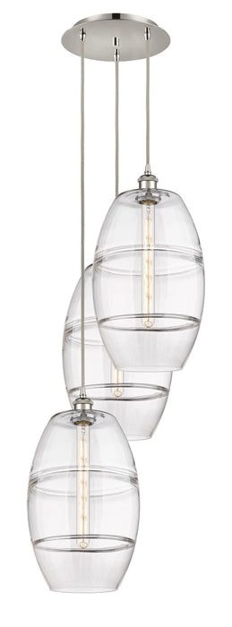 Innovations 113B-3P-PN-G557-10CL Three Light Pendant, Polished Nickel
