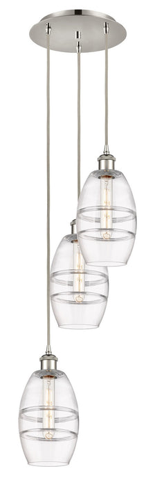 Innovations 113B-3P-PN-G557-6CL Three Light Pendant, Polished Nickel