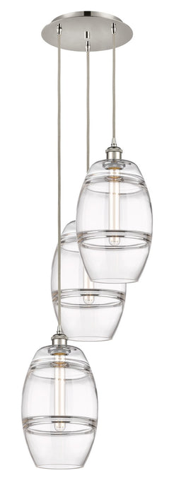 Innovations 113B-3P-PN-G557-8CL Three Light Pendant, Polished Nickel