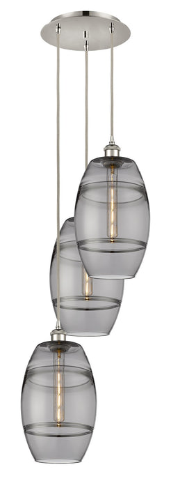 Innovations 113B-3P-PN-G557-8SM Three Light Pendant, Polished Nickel