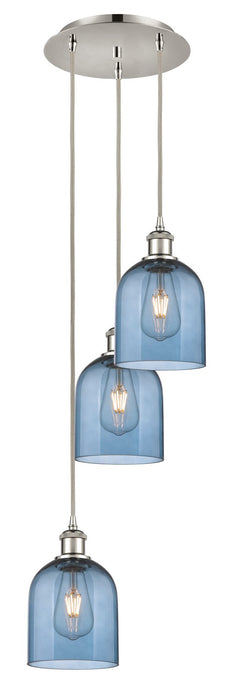 Innovations 113B-3P-PN-G558-6BL Three Light Pendant, Polished Nickel
