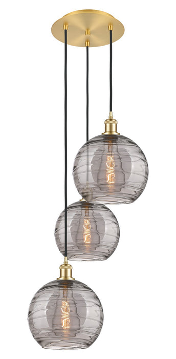 Innovations 113B-3P-SG-G1213-10SM Three Light Pendant, Satin Gold