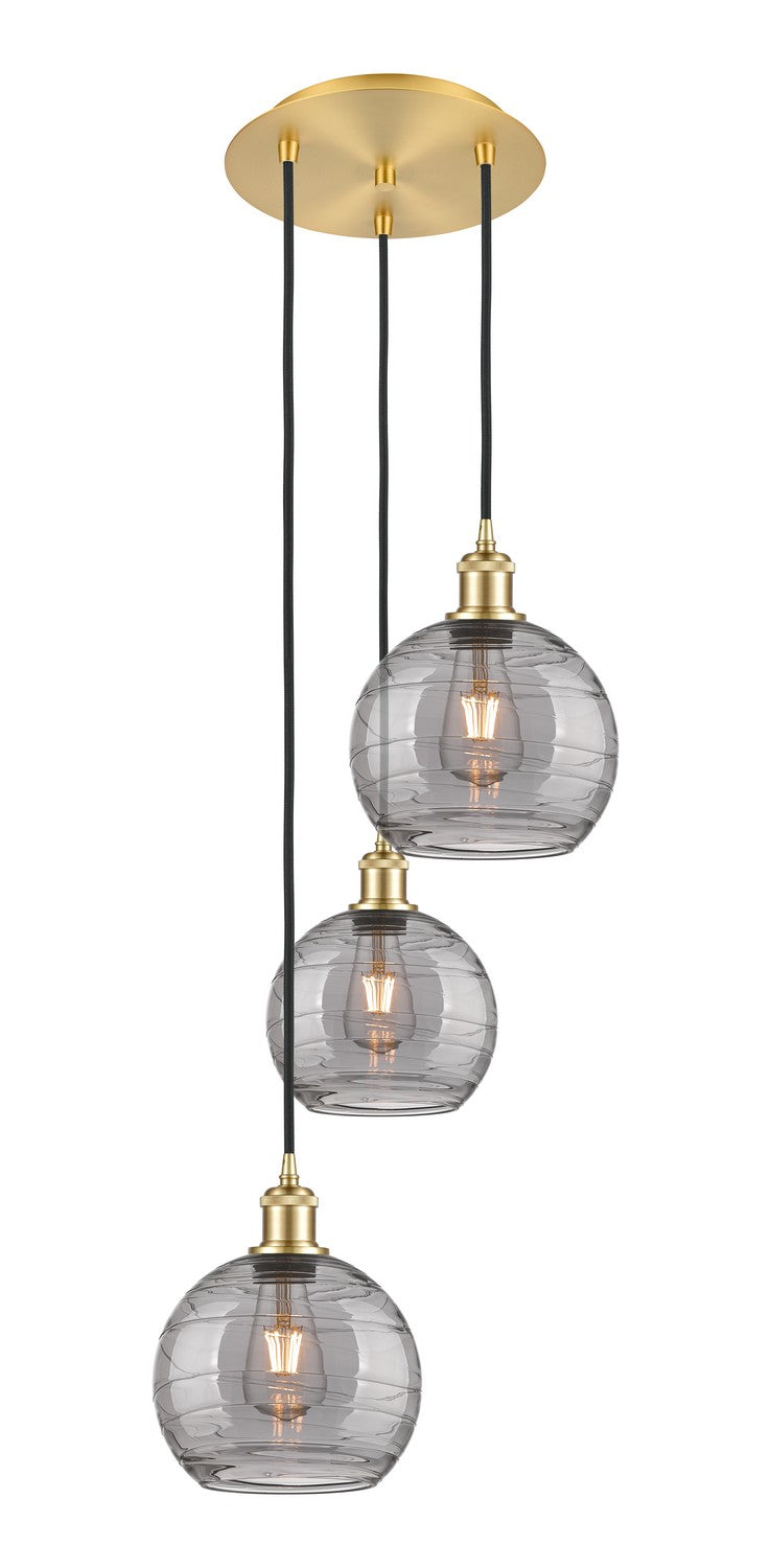 Innovations 113B-3P-SG-G1213-8SM Three Light Pendant, Satin Gold
