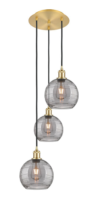 Innovations 113B-3P-SG-G1213-8SM Three Light Pendant, Satin Gold