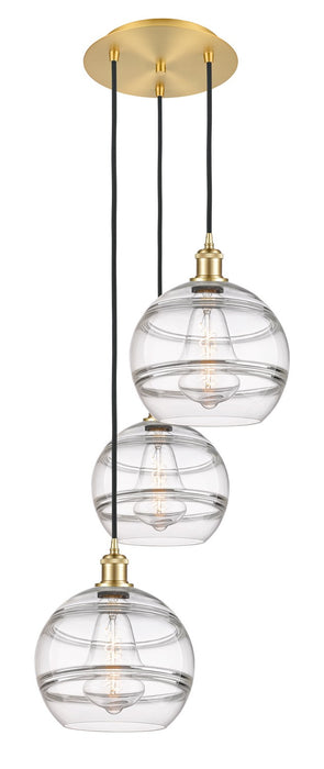 Innovations 113B-3P-SG-G556-10CL Three Light Pendant, Satin Gold