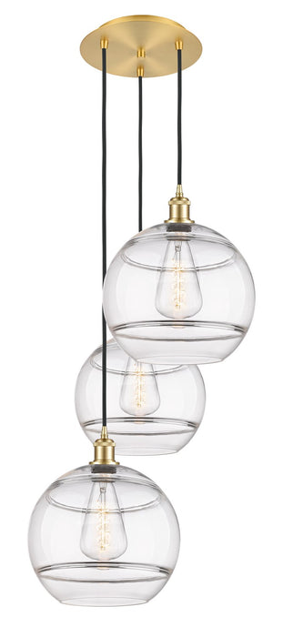 Innovations 113B-3P-SG-G556-12CL Three Light Pendant, Satin Gold