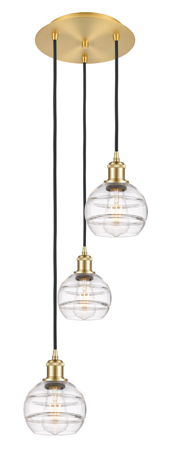 Innovations 113B-3P-SG-G556-6CL Three Light Pendant, Satin Gold