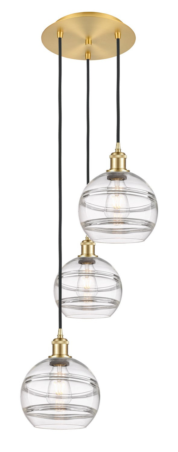 Innovations 113B-3P-SG-G556-8CL Three Light Pendant, Satin Gold