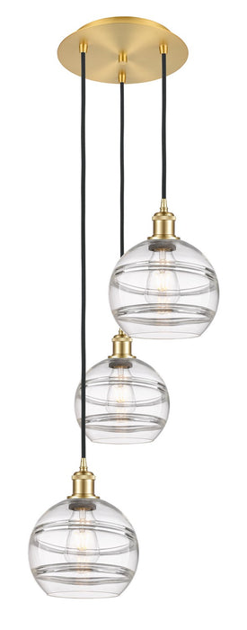 Innovations 113B-3P-SG-G556-8CL Three Light Pendant, Satin Gold