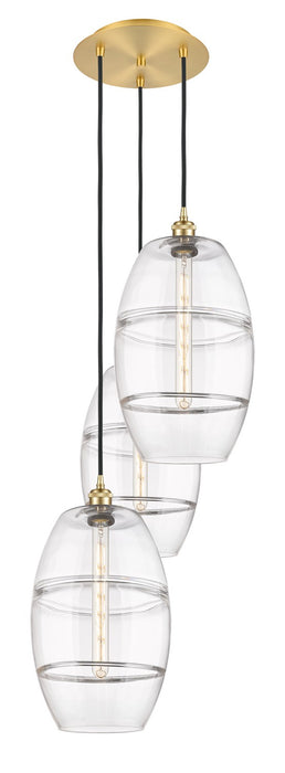 Innovations 113B-3P-SG-G557-10CL Three Light Pendant, Satin Gold
