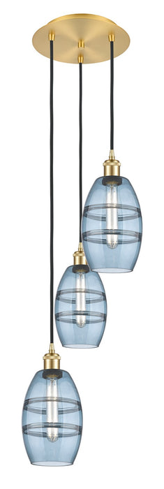Innovations 113B-3P-SG-G557-6BL Three Light Pendant, Satin Gold