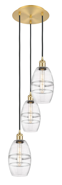 Innovations 113B-3P-SG-G557-6CL Three Light Pendant, Satin Gold